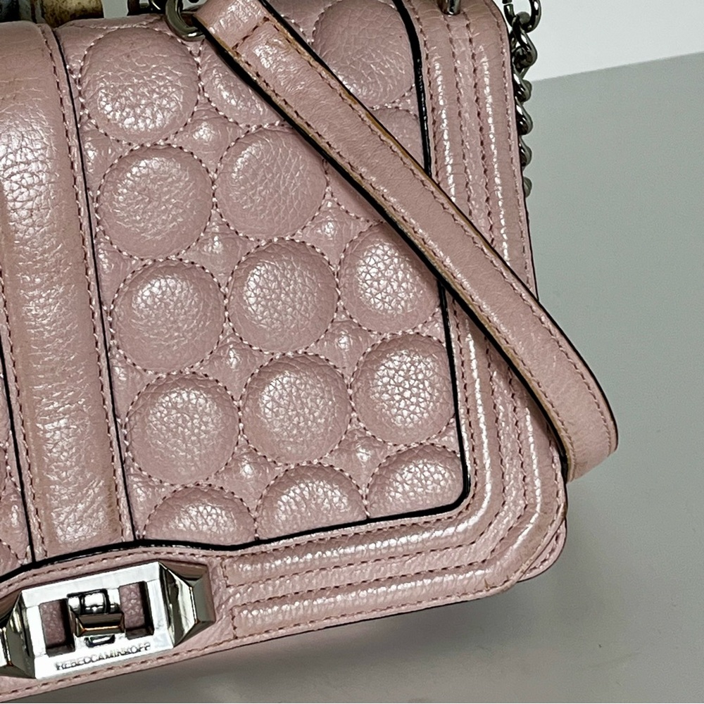 Rebecca Minkoff Love Crossbody Blush Pink Quilted Leather Feminine Quiet Luxury - Picture 15 of 15